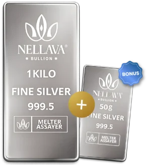 Bundlig Nellava Bullion Silver Bar 1 Kilo + 50g Silver