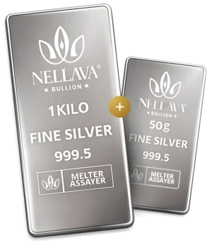 Bundling Nellava Bullion Silver Bar 1 Kilo + Silver Bar 50g