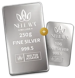 Bundling Nellava Bullion Silver Bar 250g + Silver Bar 10g