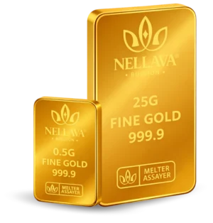 Bundling Nellava Bullion Gold Bar 25g + Gold Bar 0.5g