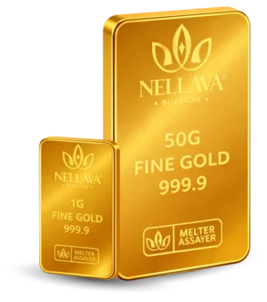 Bundling Nellava Bullion Gold Bar 50g + Gold Bar 1g