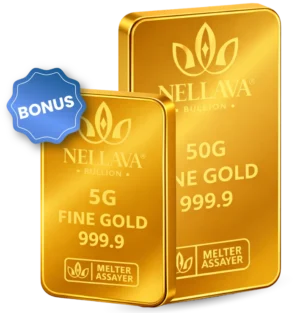 Bundling Nellava Bullion Gold Bar 50g + 5g Gold Bar