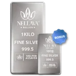 Nellava Bullion Silver Bar 1 Kilo + 100g Silver Bar