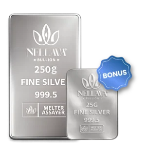 Nellava Bullion Silver Bar 250g + 25g Silver Bar