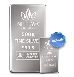 Nellava Bullion Silver Bar 500g + 50g Silver Bar