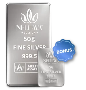 Bundling Nellava Bullion Silver Bar 50g + 5g Silver Bar