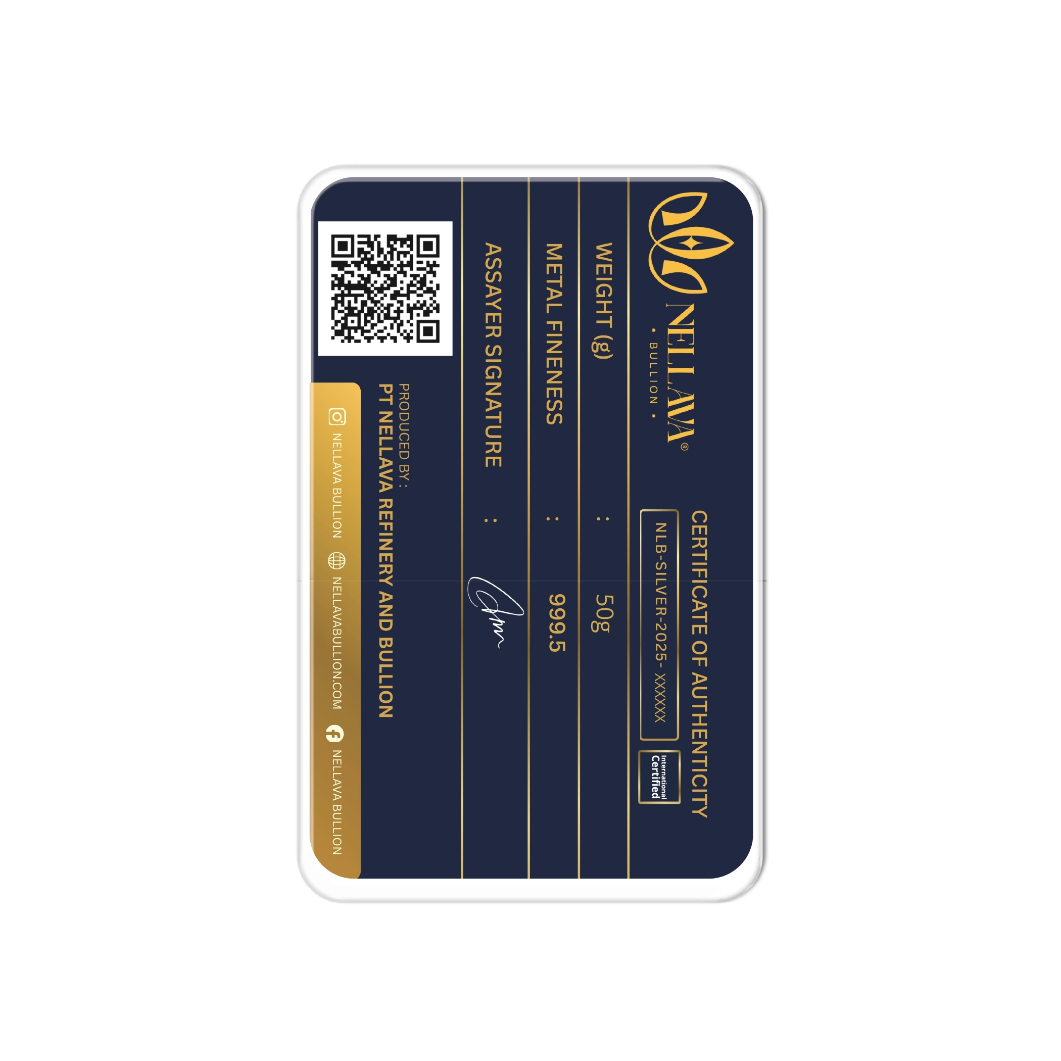 Nellava Bullion Silver Bar 50g - Image 2